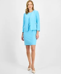 Kasper Women's Patch Pocket Open-Front Jacket