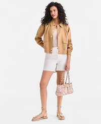 I.n.c. International Concepts Women's Linen-Blend Bomber Jacket, Macy's Exclusive