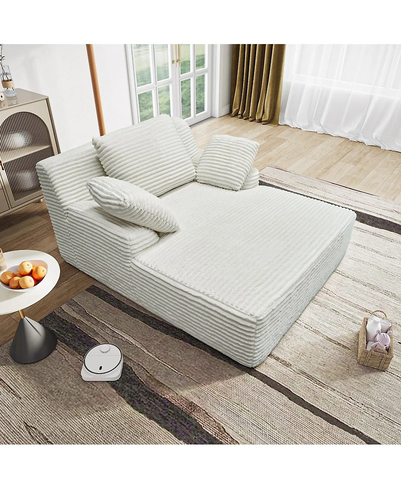 Streamdale Furniture Durable Corduroy Couch with Memory Foam & Pocket Springs