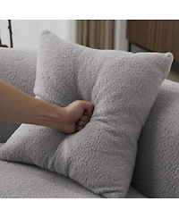 Streamdale Furniture Curved Loveseat Sofa - Teddy Velvet, No-Assembly, 350 lbs Capacity