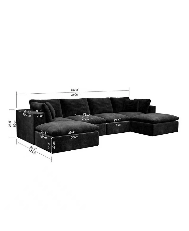 Streamdale Furniture Modular Upholstered Corduroy Sectional Sofa