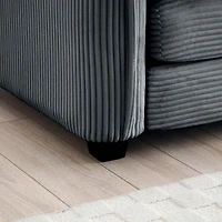 Streamdale Furniture Armless Deep Seating 2-Seater Corduroy Sofa, Gray Fabric