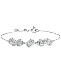 Michael Kors Rhodium Plated Sterling Silver Mixed Halo Bracelet