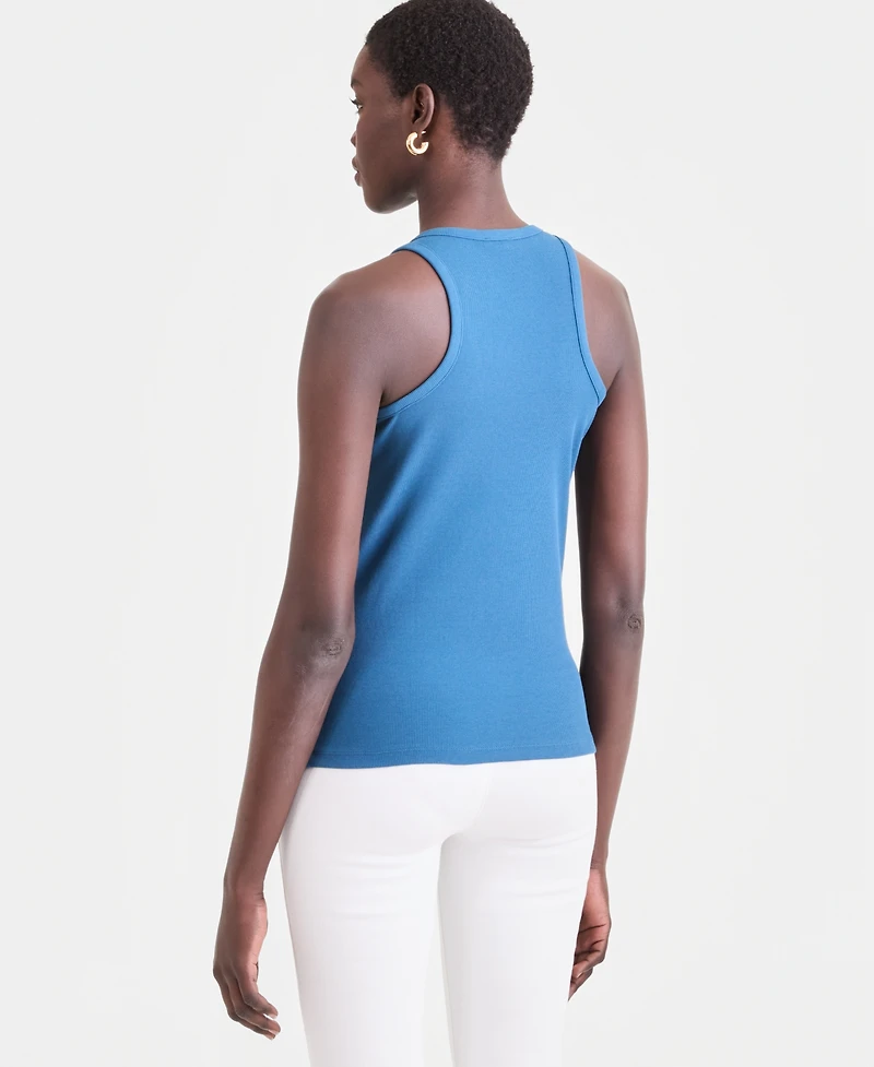 I.n.c. International Concepts Women's Perfect Ribbed Hardware-Trim Tank Top, Exclusively at Macy's