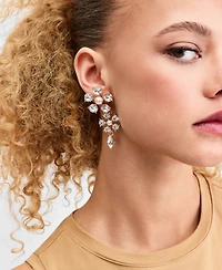I.n.c. International Concepts Crystal & Imitation Pearl Flower Statement Earrings, Macy's Exclusive