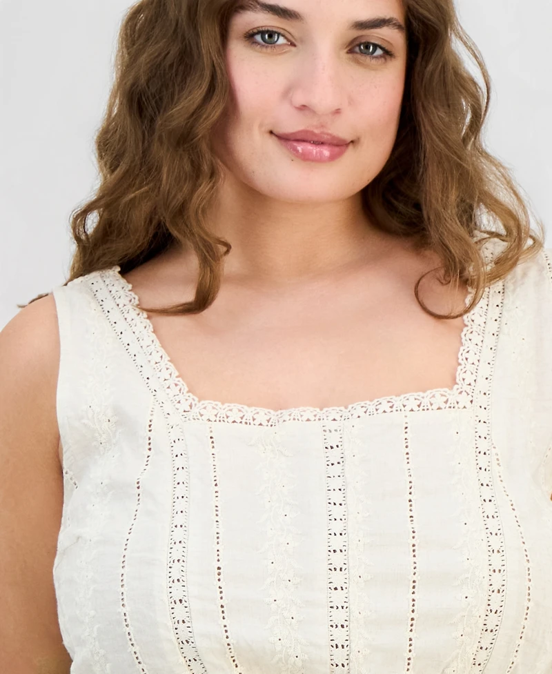 And Now This Trendy Plus Embroidered Peplum Top, Macy's Exclusive