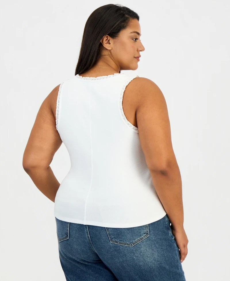 And Now This Trendy Plus Lace-Trim Tank Top, Macy's Exclusive