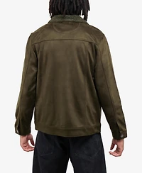 Xray Men's Faux Suede Jacket With Fur Collar