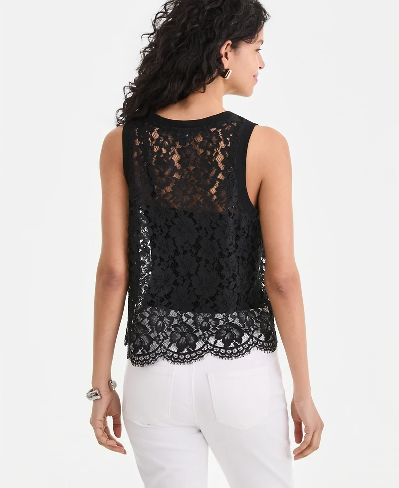 I.n.c. International Concepts Women's Lace Sleeveless Top, Macy's Exclusive