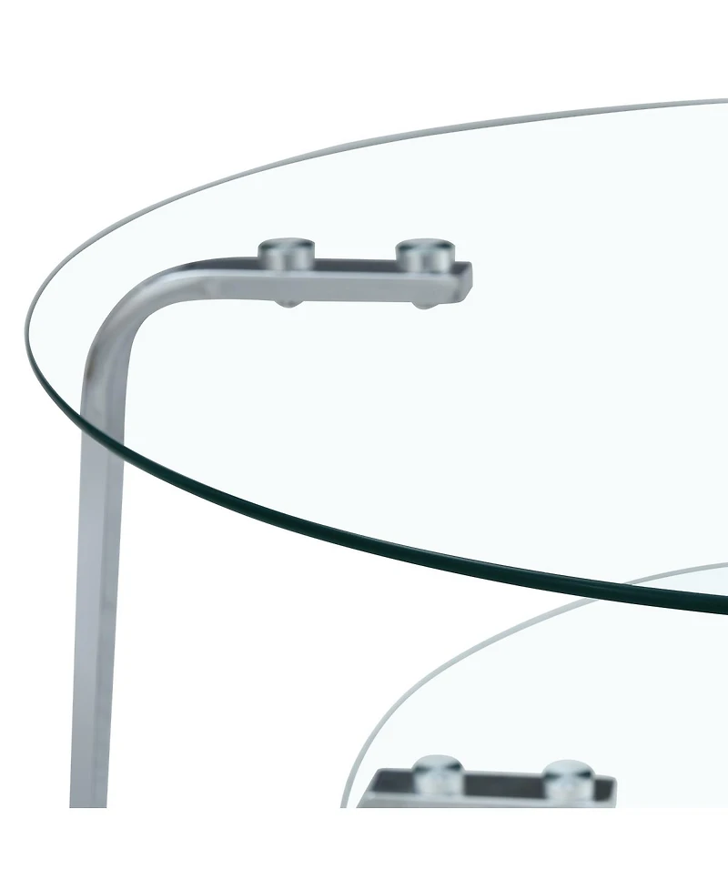 Streamdale Furniture Retro minimalist metal frame glass coffee table, 31.5