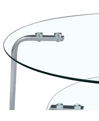 Streamdale Furniture Retro minimalist metal frame glass coffee table, 31.5