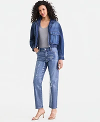 I.n.c. International Concepts Women's High-Rise Sequin Ankle Jeans, Macy's Exclusive