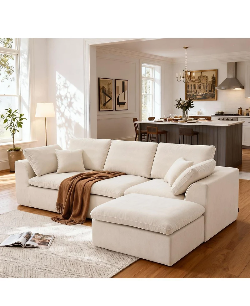 Streamdale Furniture Modern L-Shaped Sectional Sofa with Chaise Lounge