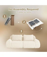 Streamdale Furniture 82" Modern Modular Sectional Sofa, Flannelette, Oversized 2-Seater Couch