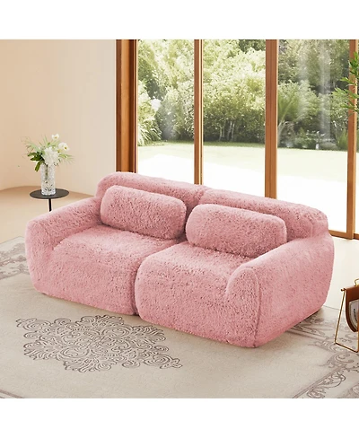 Streamdale Furniture 2-seater Modular Sectional Sofa, Plush Fabric, No Assembly, Ergonomic, With Pillows