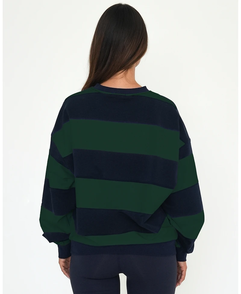 Rebody Active Women's Rugby Stripe Relaxed Sweatshirt