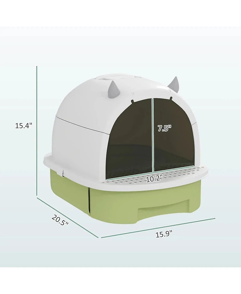 Zeus & Ruta Covered Cat Litter Box with Scoop & Deodorizing Bags