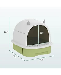 Zeus & Ruta Covered Cat Litter Box with Scoop & Deodorizing Bags