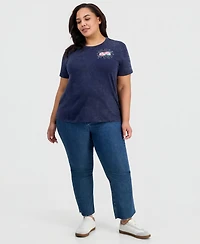 Rebellious One Trendy Plus Rose Graphic-Print Short-Sleeve T-Shirt