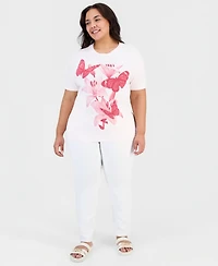 Rebellious One Trendy Plus Cotton Graphic Boyfriend T-Shirt
