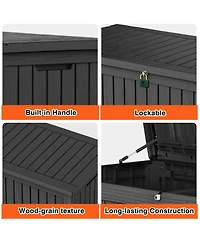Mondawe 150 Gallon Resin Waterproof Outdoor Deck Box,Patio Storage Box