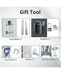 Mondawe 8ft x 10ft Outdoor Metal Storage Shed with meatl foundation and Sliding Door