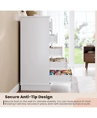 gaomon 5-Drawer Tall Dresser for Bedroom, Wooden Chest of Drawers with Deep Storage for Living Room, White