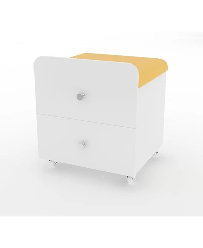 gaomon Vanity Stool Chair with Storage, Square Makeup Vanity Stool Side Table with Storage Drawer, Padded Seat for Bedroom, Living Room