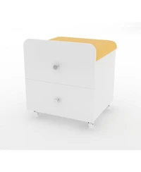 gaomon Vanity Stool Chair with Storage, Square Makeup Vanity Stool Side Table with Storage Drawer, Padded Seat for Bedroom, Living Room