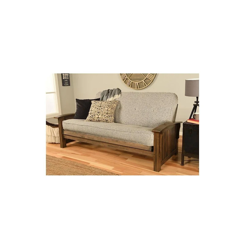 Kodiak Furniture Washington Frame-Rustic Walnut Finish-Canton Gray Mattress