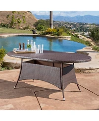 Streamdale Furniture Ramsey Outdoor Oval Wicker Dining Table