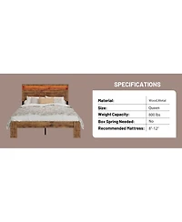 Streamdale Furniture King Wood Bed Frame Led Headboard Usb Storage