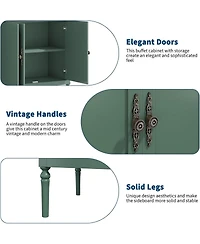 gaomon 59" Large Sideboard Cabinet, Modern Credenza Buffet with Adjustable Shelves for Kitchen & Living Room, Green