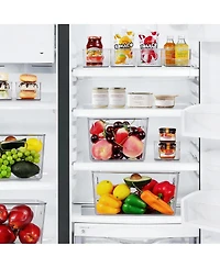 Yigii Set of 8 Clear Stackable Storage Bins for Pantry & Kitchen Organization