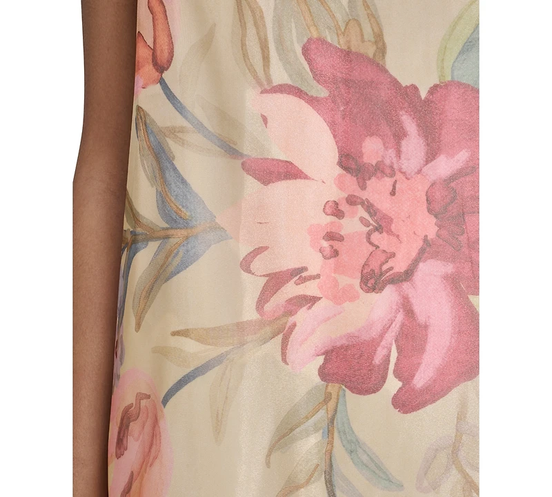 Vince Camuto Women's Printed Tiered Halter Neck Dress