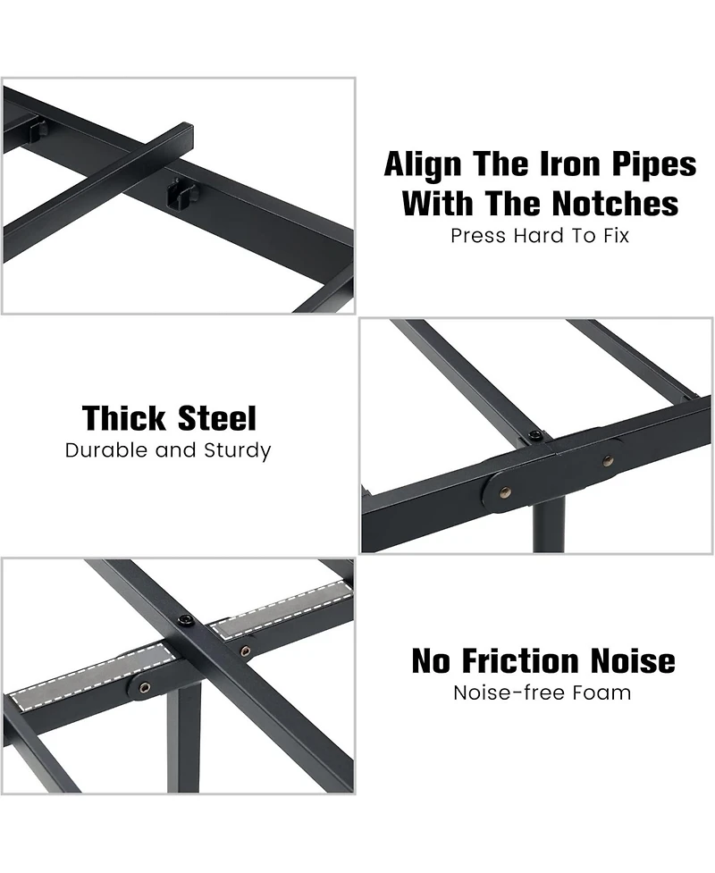 gaomon Queen Bed Frame with Headboard and Footboard, All-Metal Support Frame, Under-Bed Storage Available, Box Spring Free