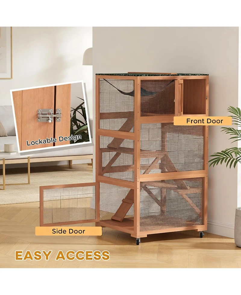 Zeus & Ruta Wooden Outdoor Cat Enclosure Cat House