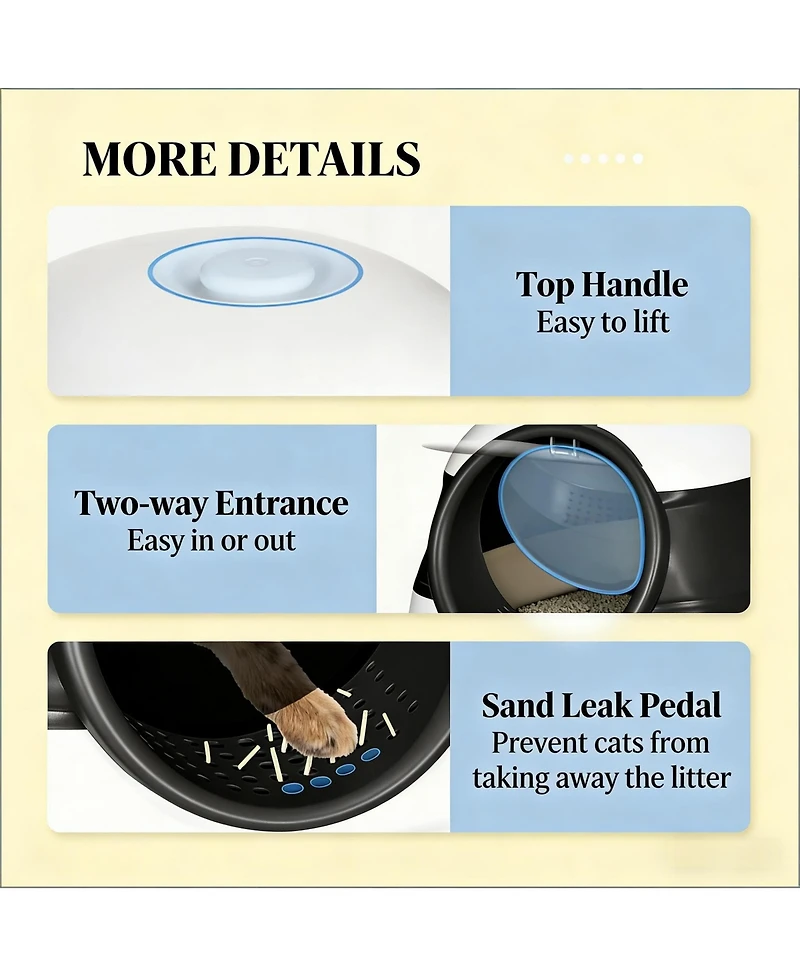 Zeus & Ruta Cat Litter Box Litter Box with Lid