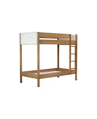 Streamdale Furniture Upholstered Twin-over-Twin Bunk Bed with Ladder and Safety Rails