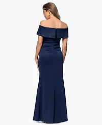 Xscape Women's Off-The-Shoulder Rhinestone Ball Gown