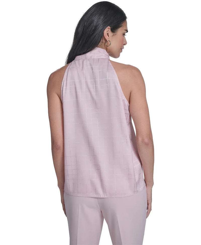 Calvin Klein Women's Sleeveless Tie Neck Blouse