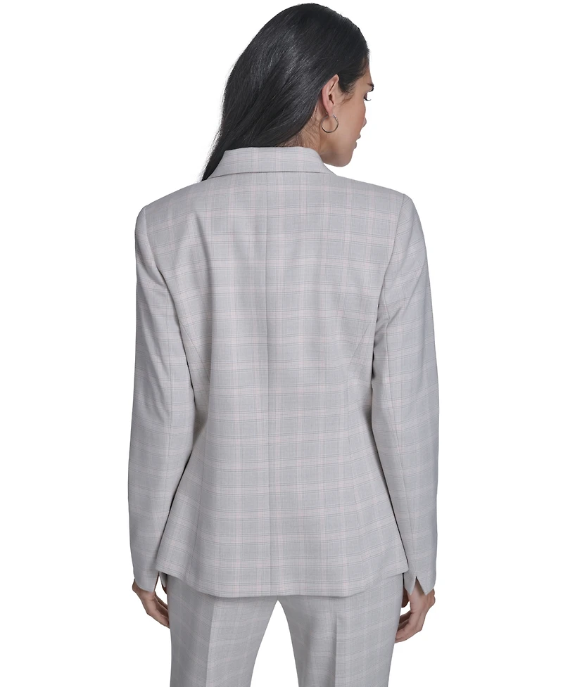 Calvin Klein Women's Windowpane Double-Breasted Jacket