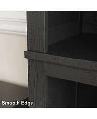 gaomon 71" Tall 5-Tier Farmhouse Bookcase with Adjustable Shelves, 31.5" Wide Wood Bookshelf