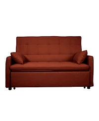 Streamdale Furniture 61" Fabric Sofa Bed with Storage Pockets & Adjustable Back
