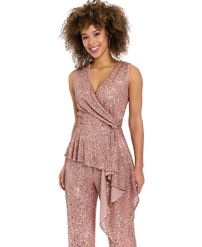 Muse Women's Sleeveless Side V-Neck Top