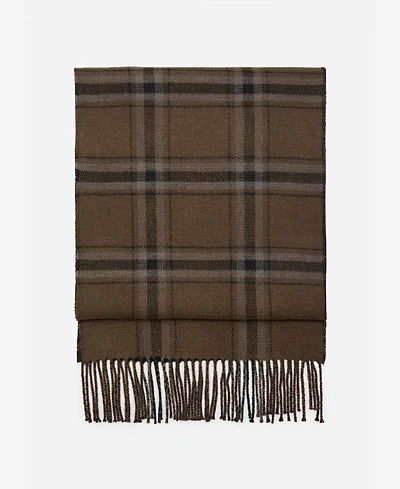 Mango Men's Check Fringed Scarf