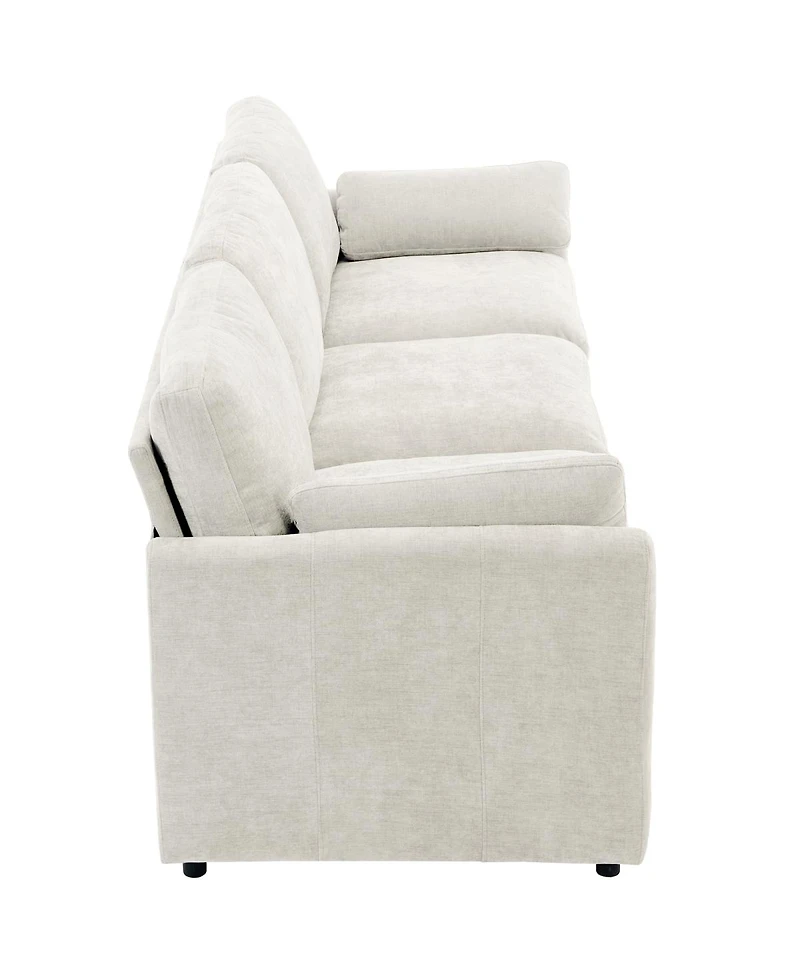 Streamdale Furniture Gray 89" Cozy Upholstered 3-Seater Oversized Comfy Cloud Sofa with Plush Double Cushions.