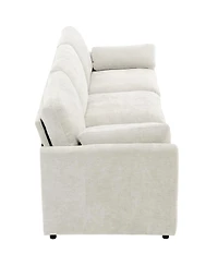 Streamdale Furniture Gray 89" Cozy Upholstered 3-Seater Oversized Comfy Cloud Sofa with Plush Double Cushions.