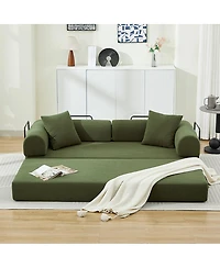 Streamdale Furniture Folding Sofa Bed, 78.5" Convertible Couch with 2 Pillows, Fold Out Mattress