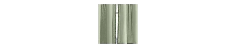 Ellis CurtainStacey 1.5" Rod Pocket High Quality Fabric Solid Color Window Tailored Tier Pair 56"x45" Sage
